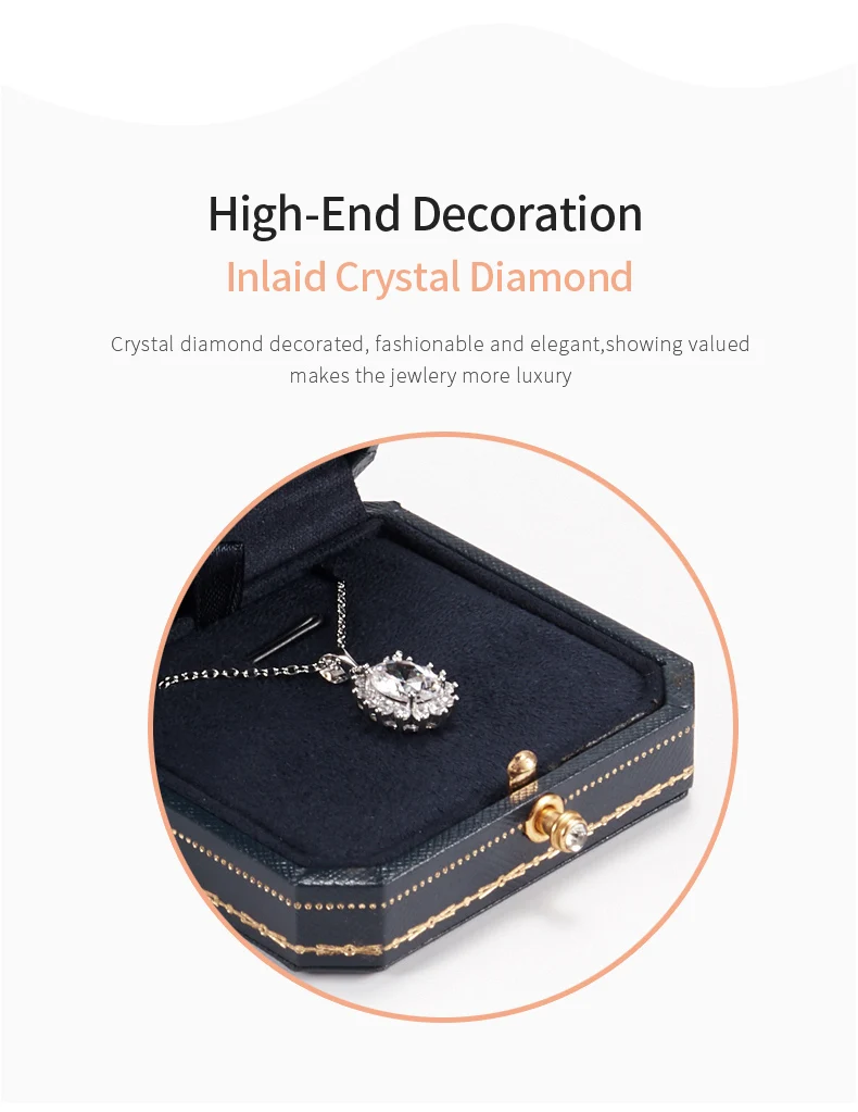 vip octagon leather bangle bracelet and ring necklace princess square vintage style jewelry jewellry packaging box