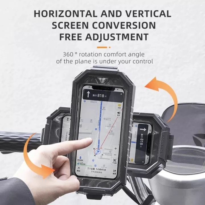 ROCKBROS Universal Abs Phone Holder Mount for Bike Handlebar Bicycle Phone Mount for Bike Waterproof Motorcycle Phone Bracket