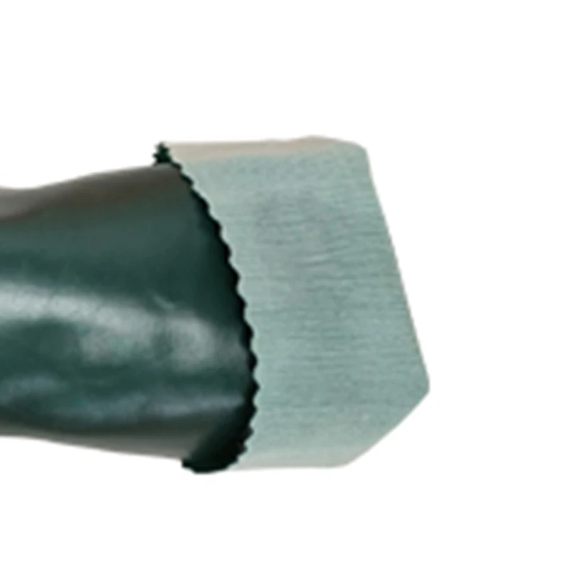 Rubber PVC Coated Hand Gloves Green, Large,Rough Sandy Surface Work Safety Gloves with Gauntlet Cuff, Soft Jersey Lining