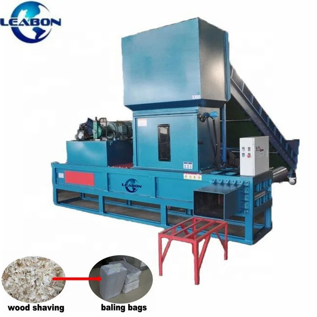 Wood Shaving Baling Press Production Line with Feeding Conveyor and Sealer
