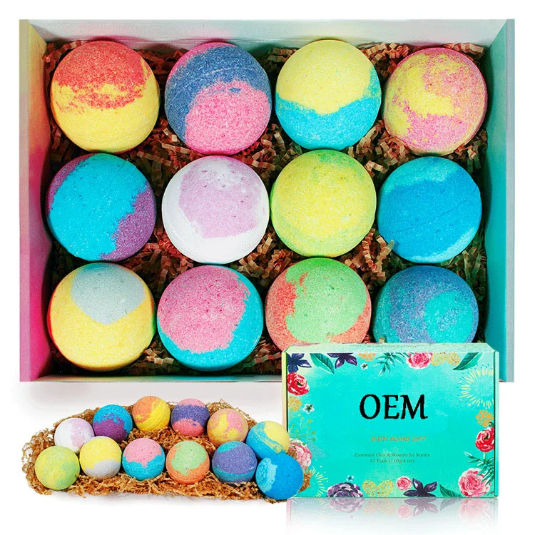 
OEM Private Label Natural Moisturizing Fizzy Bubble Bath Bomb Gift Set for Children and Adult 