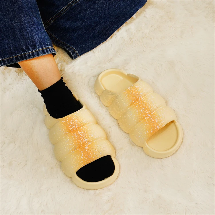 New Trendy EVA Slides Soft Colorful Outdoor Unisex Bubble Slippers Women Thick Sole Bread Shoes Sandals Men Clog Slides