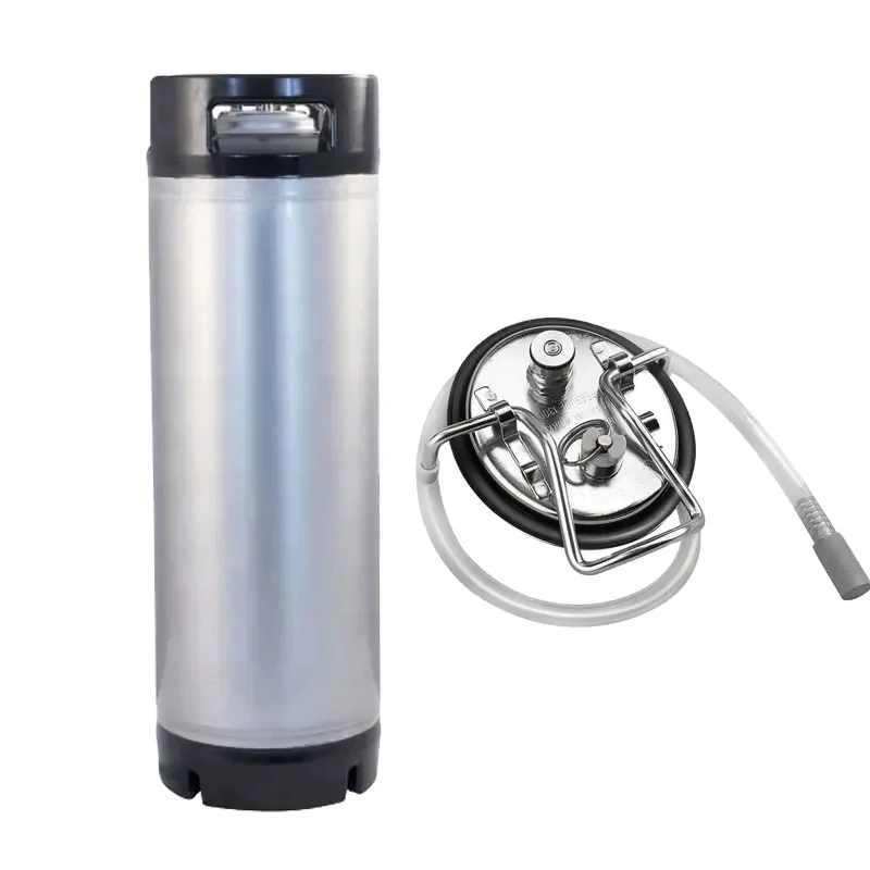 Commercial Beer Keg 5 Gallon 24.5 Liter Ball Lock Keg Stainless Steel with Rubber Handle