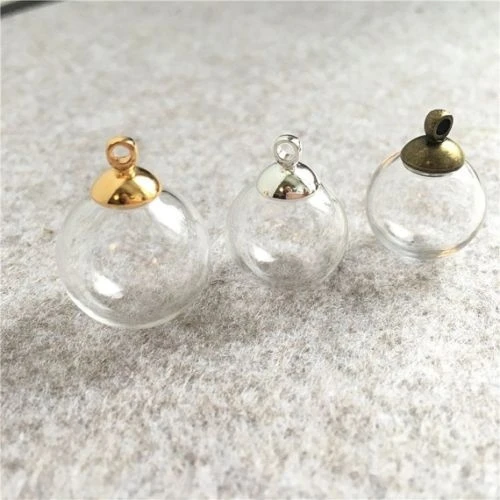6mm-25mm Mini Empty Glass Ball Bottles Pendant Charms Vials Wish Bottle Clear Globe Bubble Crystal Orbs  Free hats