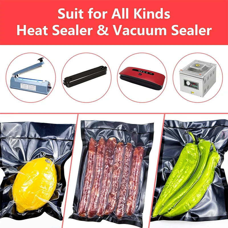 Food grade food saver black food vacuum bag storage bags for vacuum sealer