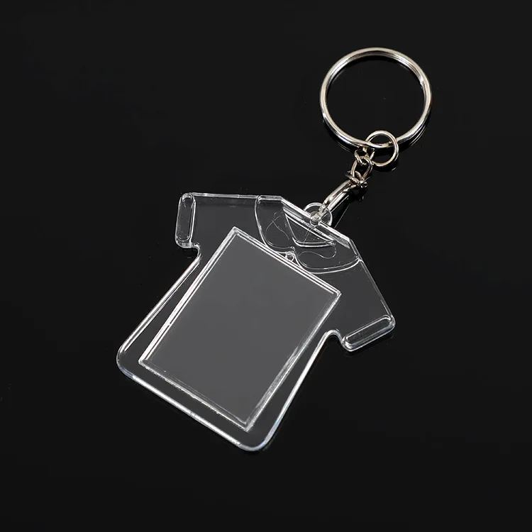 DIY custom shape clear double sided circle acrylic blanks keychain for Christmas diy key chain