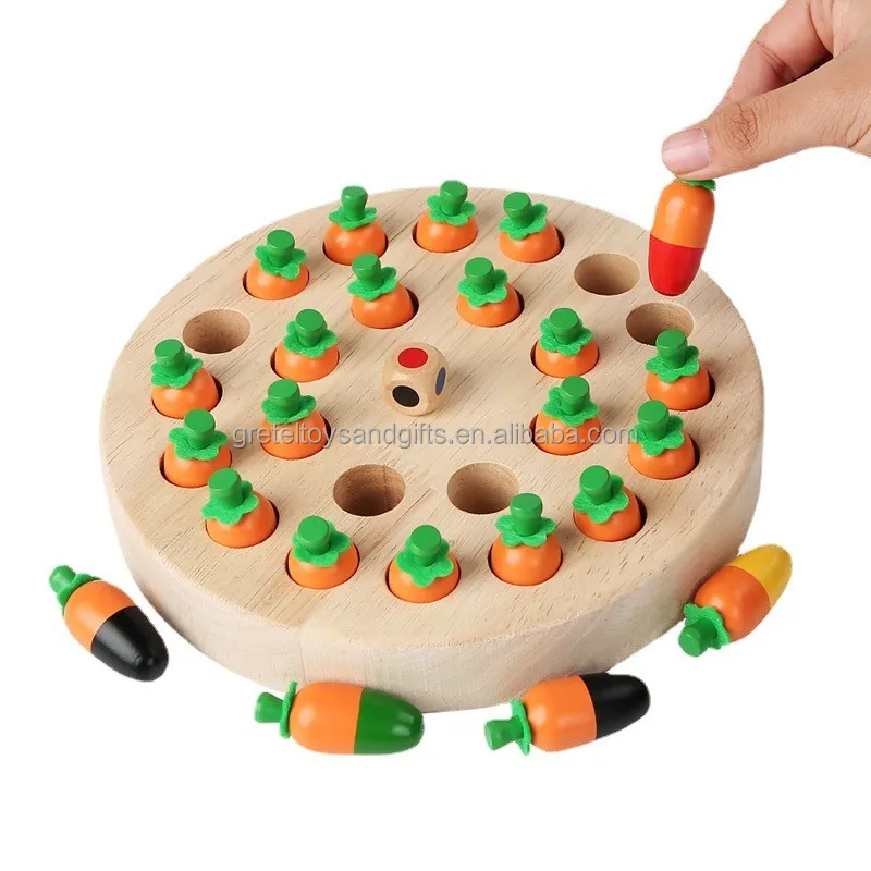 Educational toy math stick Memory training games Logic Game and Brainteaser mushroom radish board puzzles Wooden Memory Chess