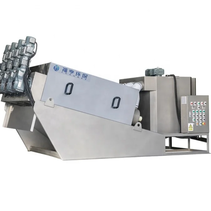 automatic multi plate screw dehydrator for wastewater sludge dewatering