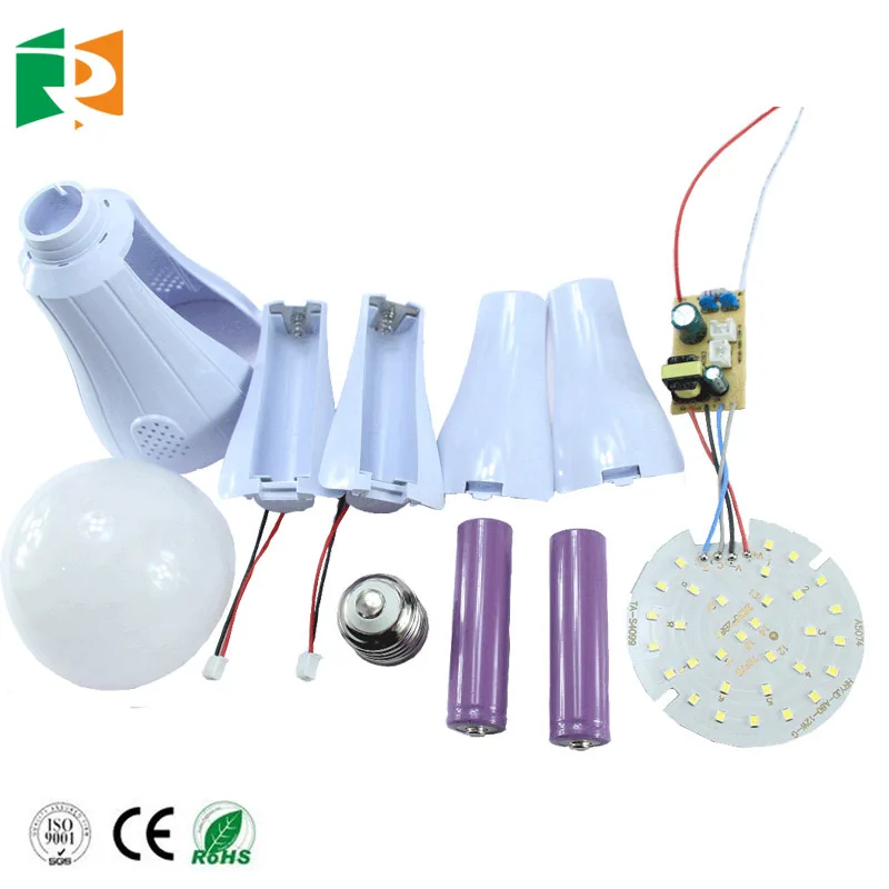 High Brightness SMD2835 12W Detachable Dual Battery Rechargeable LED Emergency BULB with  3-4 Hours Backup Time