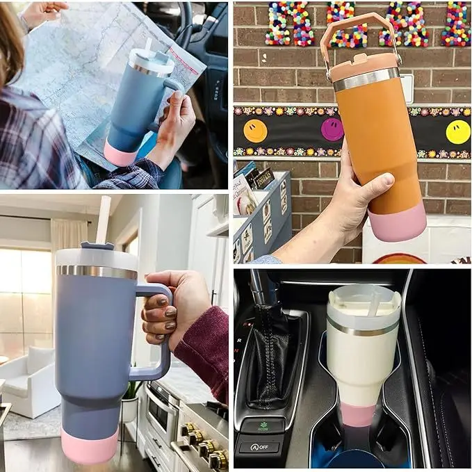 Silicone Boot Sleeve Protective Water Bottle Cup Bottom Bumper Cover for Stanley 12oz 24oz 40 oz 30 oz Tumbler