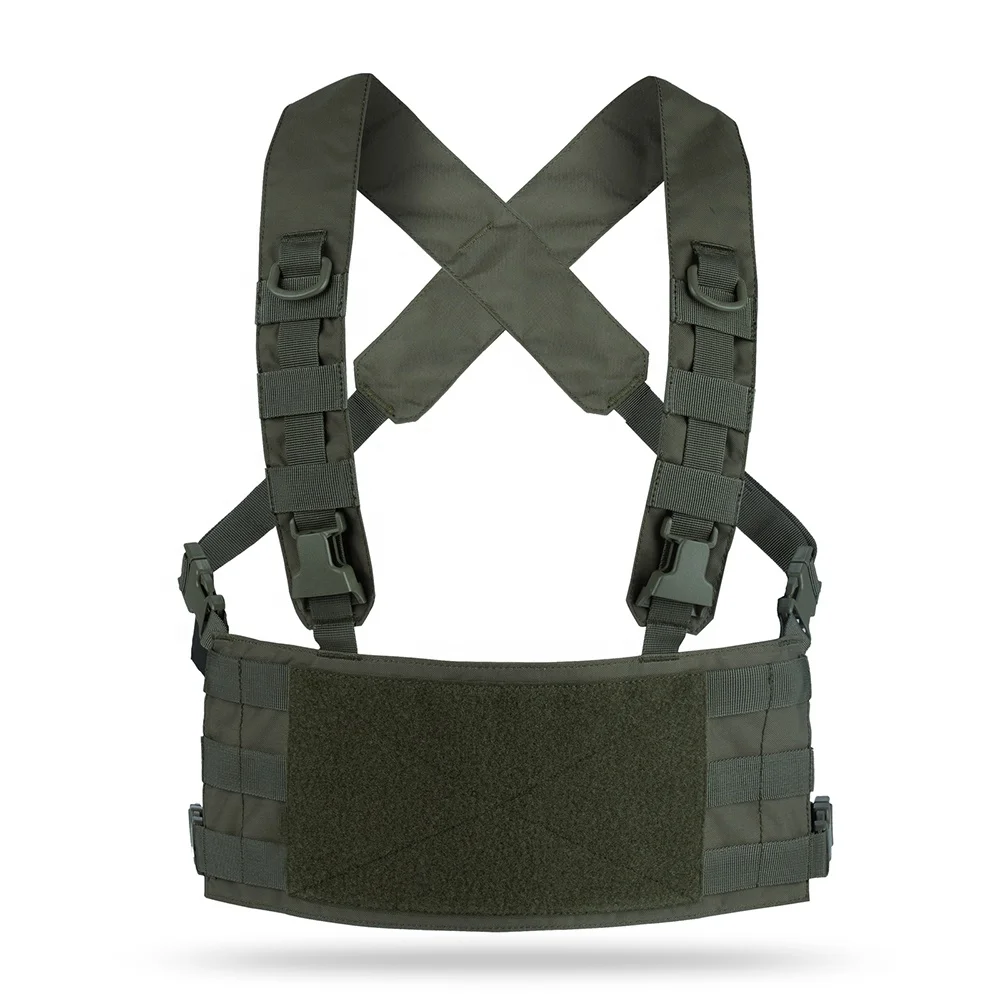 YAKEDA Tactical Vest Chest Rig Bag Load Carrier Vest Load Bearing Equipment Setups Padded Battle Belt With Chest Rig Tactical