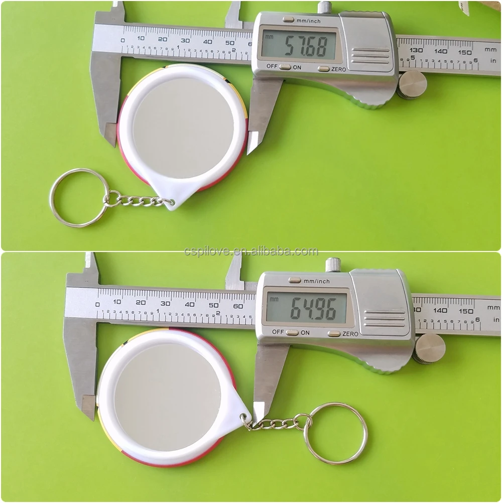 Factory custom cheaper promotional gifts color printing 58mm round shape metal tin pocket mirror keychain