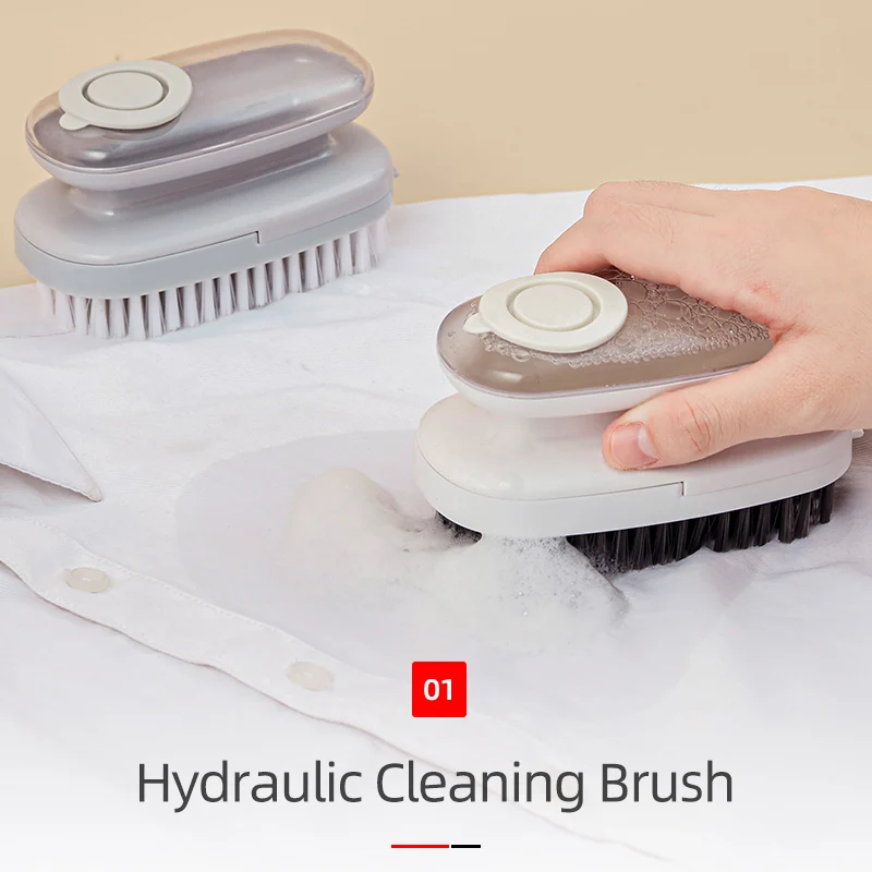 Household Cleaning Palm Brush Washing Brush with Soap Dispenser Kitchen  Bathroom Cleaning Tools Multi-purpose Cleaning Tablet