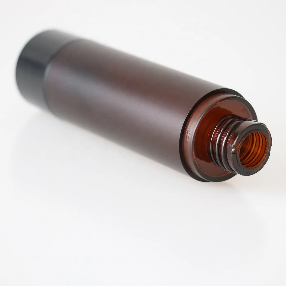 
15ml 30ml 50ml 80ml 100ml 120ml Matt Amber Black Airless Serum Pump Bottle for Cosmetic Packaging 