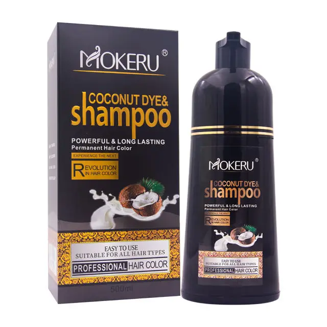 Mokeru 500 ML Coconut Oil Dye Shampoo for dye black Hair cream Hair Color