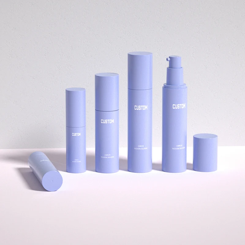 Custom Design Cosmetic Lotion 15ml 30ml 50ml pink green purple blue orange Skin Care Pump Airless Bottle