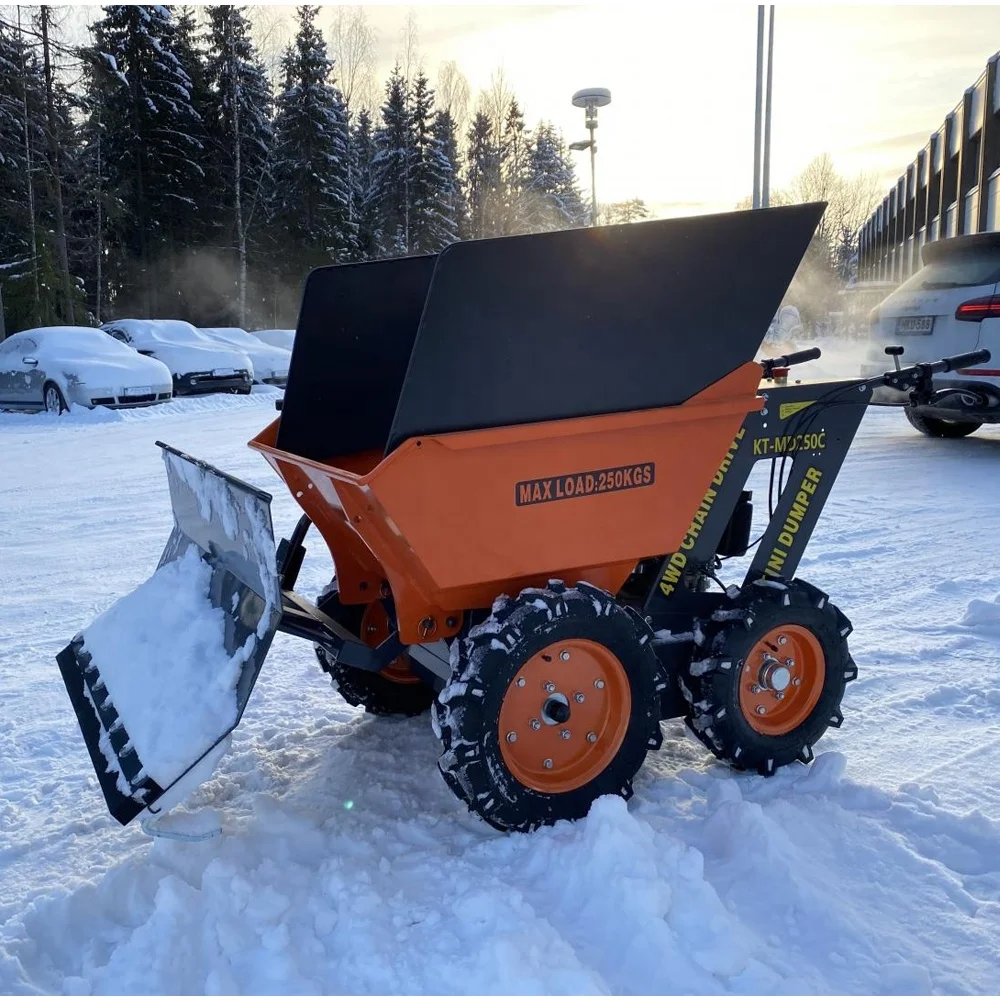 KONSTANT Agricultural Gas Powered Mini Dumper 250kg Motor Wheelbarrow Construction Concrete Power Buggy Small Dumper