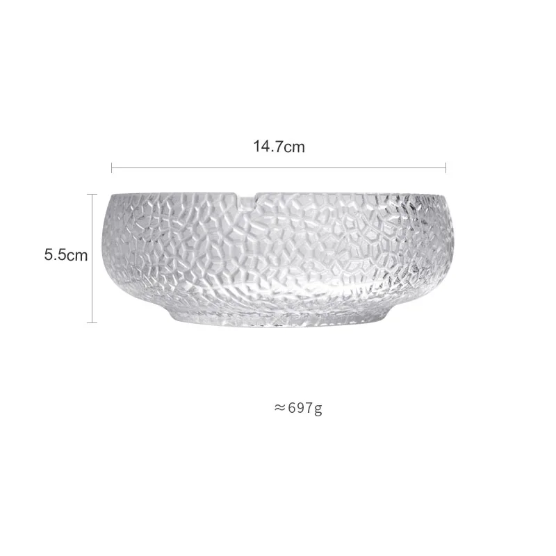 Modern Creative Luxury Crystal Ash Tray Large Home Office Glass Cigar Jar Ice Crack