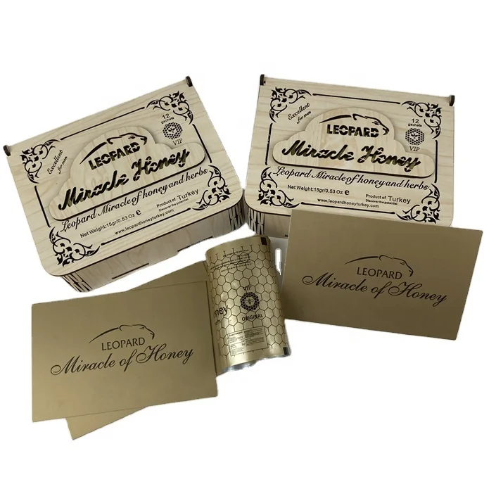 Custom Oem Royal Vip Honey Natural Sweet Honey Royal Honey Made in Malaysia Wholesale Black Bull Display Box