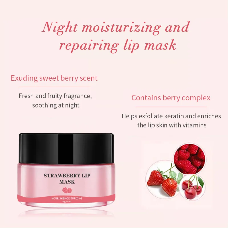 Private Label Natural Skin Care Strawberry Peach Orange Sugar Scrub Hydrating Collagen Lip Care Lip Sleeping Mask