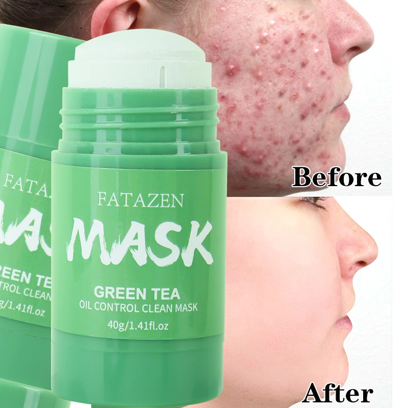 Private Label Natural Organic Facial Clay Mask Stick Green Tea Purifying Stick Mask Facial Clay Mud Solid Mask Stick 40g