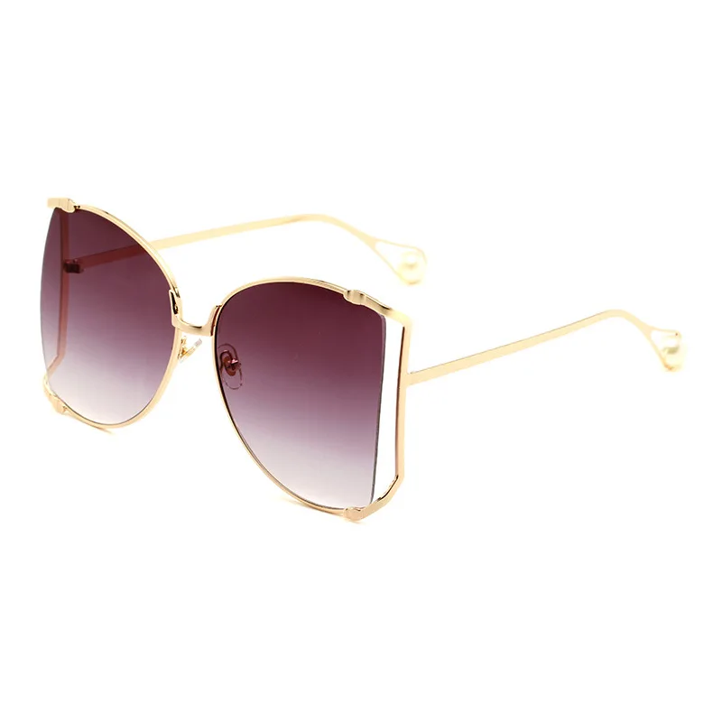 Vintage oversized metal frame women sunglasses hot selling female ladies square fashion sunglasses