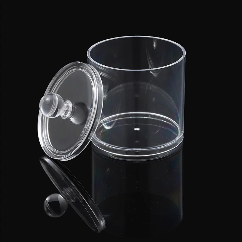 Clear Cylinder Box Plus Lid Dust Proof Design Individually Packaged Plastic Cosmetic Storage Box