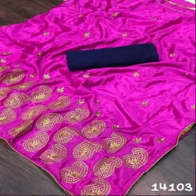 Indian Ethnic Wear Soft Banarasi Silk Saree With Weaving with Heavy Pallu and Same Weaving Border with Same Blouse for Women