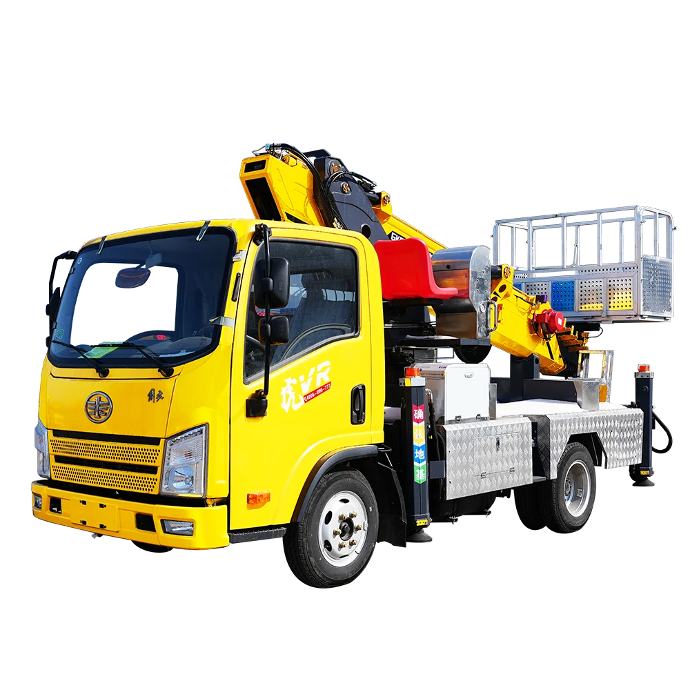 FAW jiefang 7-Section Telescopic Arm 30M aerial work platform Vehicle truck crane Heavy Duty aerial crane truck platform lift