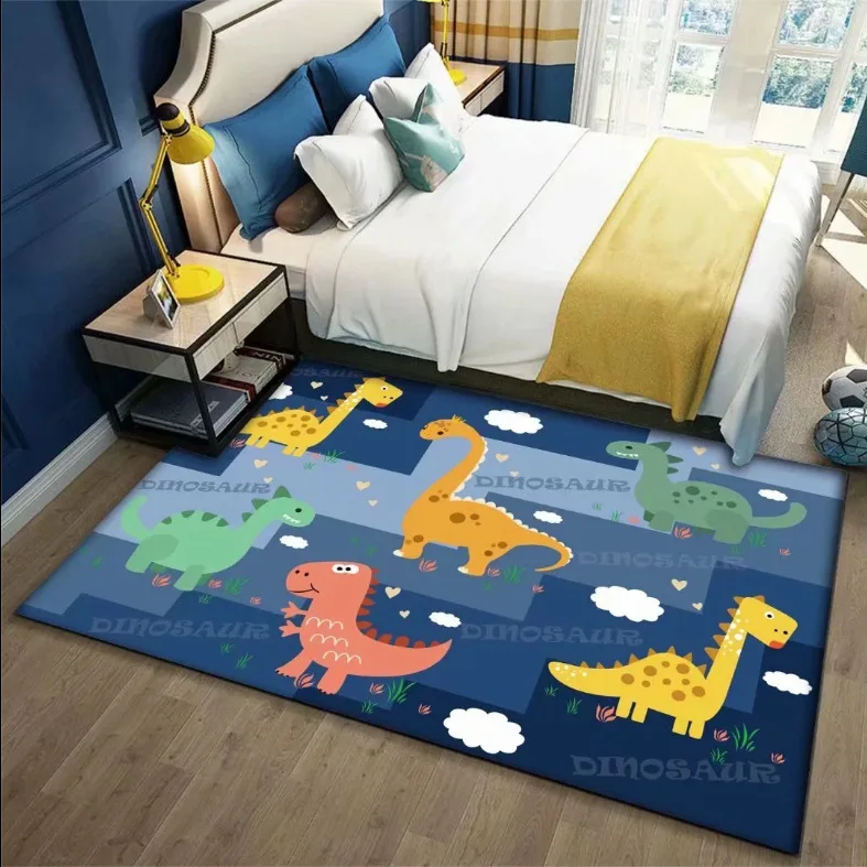 Kids Cartoon Play Mat Carpet Washable Baby Play Gym Mat Durable Easy Clean Waterproof With Polyester Fabric For Kids Bed Room