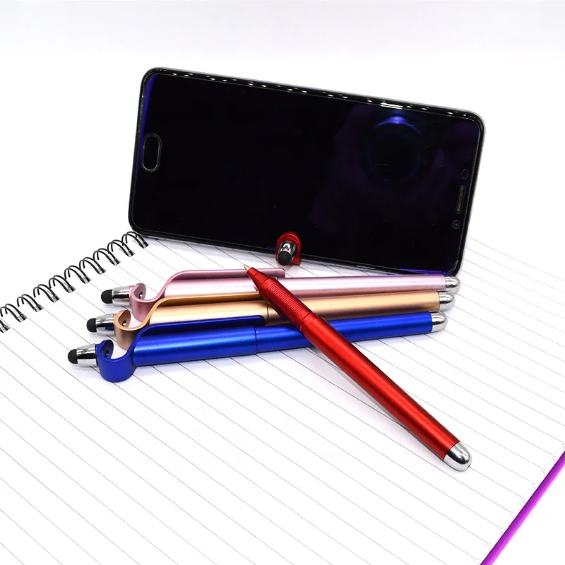 custom logo plastic multi function mobile holder active stylus pens for touch screen