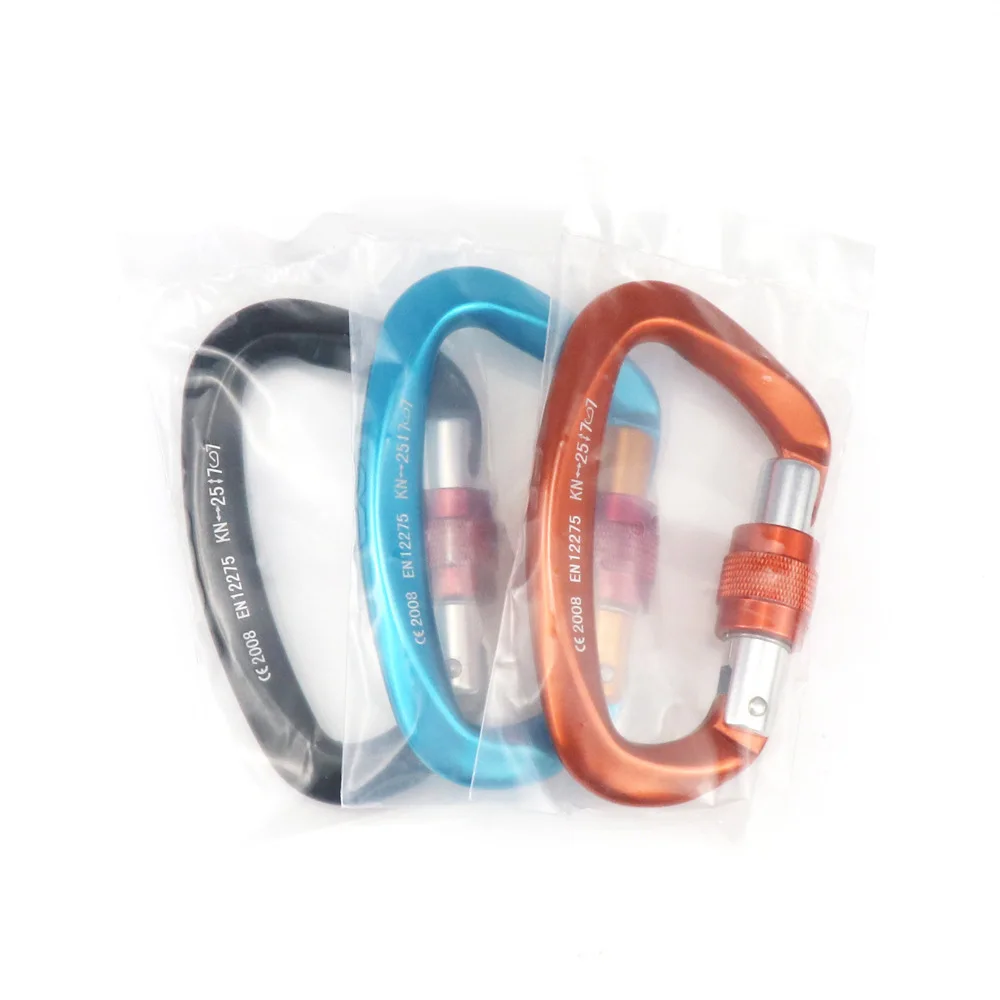 Pear Type 23KN 7075 Aviation Aluminum Carabiner Automatic Lock Aerial work Load-bearing Safety Lock Rock Climbing Quick Hook