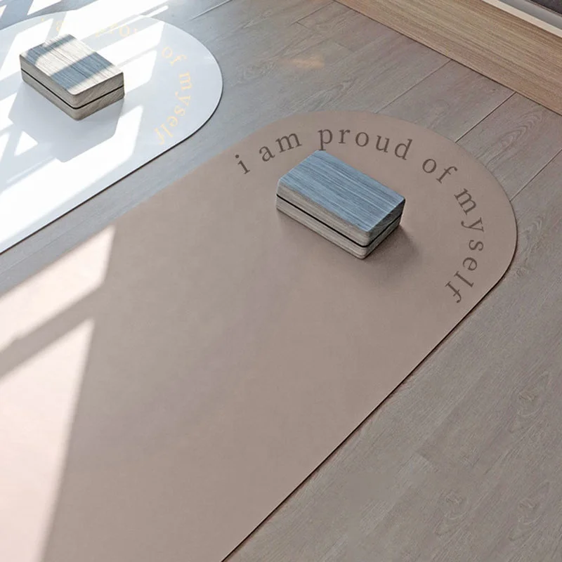 Full Printing Customize Logo Travel 5mm Arch Shape Yoga Mat Pu Rubber Pu Natural Rubber Yoga Mat Pu Oval Yoga Mat