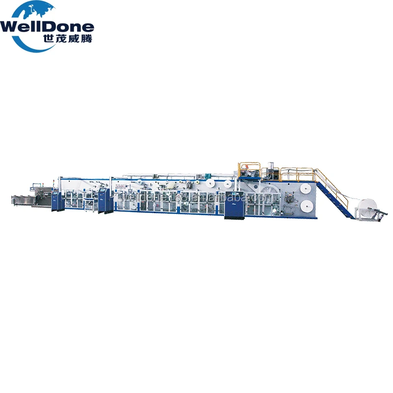 Hot sale second hand full servo sanitary napkin machine with vending machine for sanitary napkin