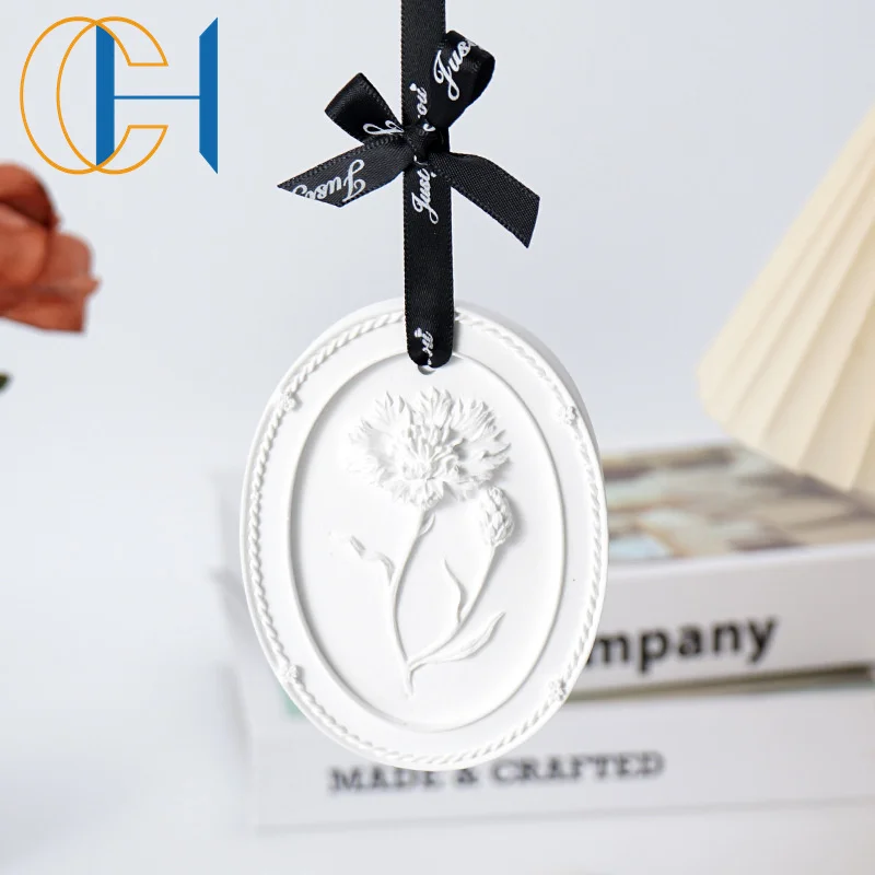 C&H 2024 Hot Sale Handmade Decorative Flowers Plaster Luxury Customized Aroma Scented Air Fresheners for Car Decoration