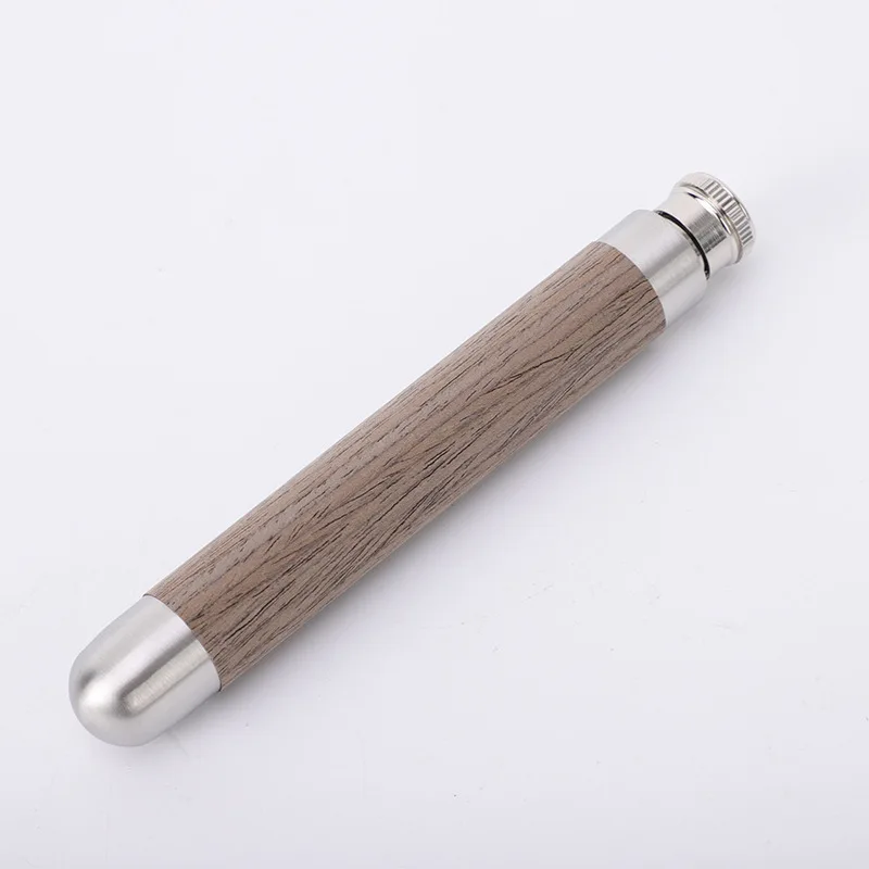 Customized 30ml 45ml Flask Portable Bamboo Wooden Grain 1oz 1.5oz Hip Flask Stainless Steel Whiskey Wine Pot for Outdoor Camping