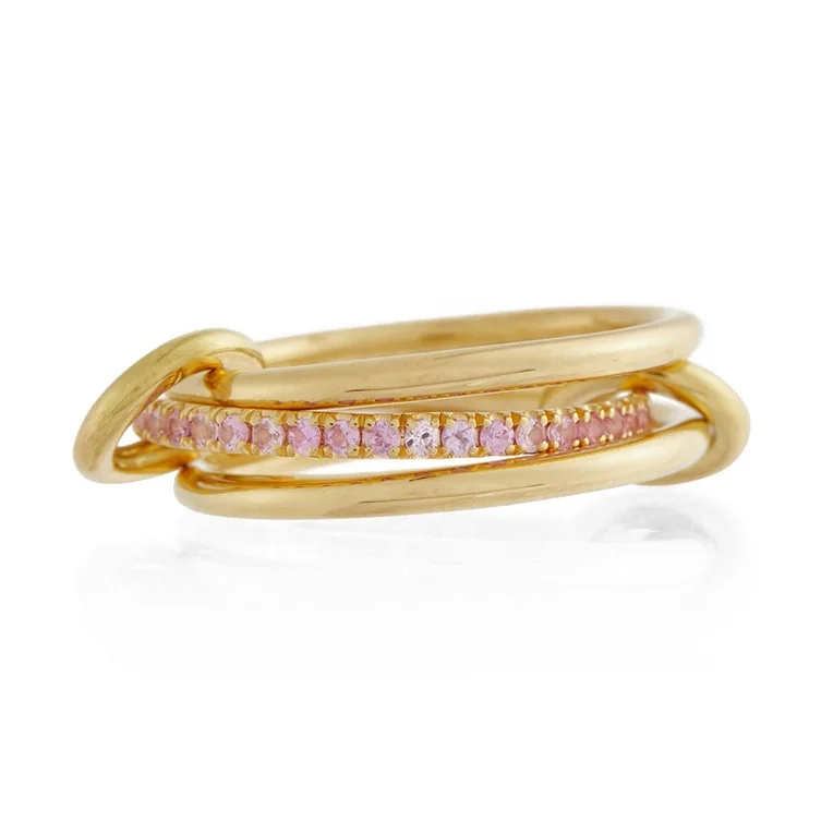 Новый дизайн 925 стерлингового серебра 14K/18K позолоченные модные ювелирные украшения покрытые тройной полосой с покрытием из CZ