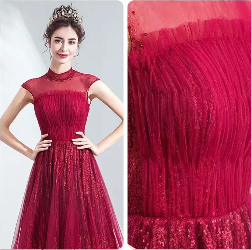 Блестящие бордовые вечерние платья Кружева