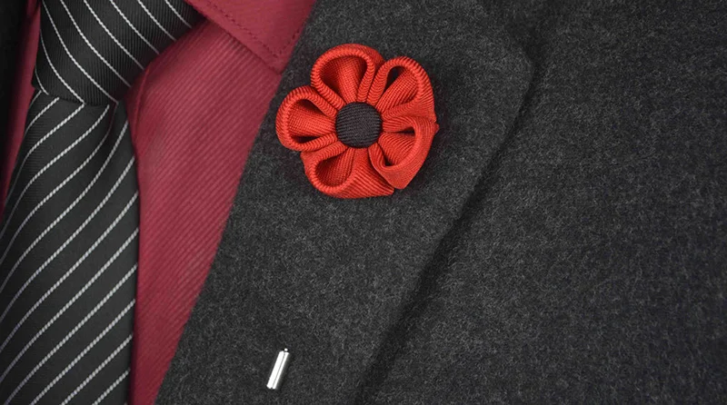 HAIBEI YM077  Classic suit shirt long brooch handmade flowers brooches