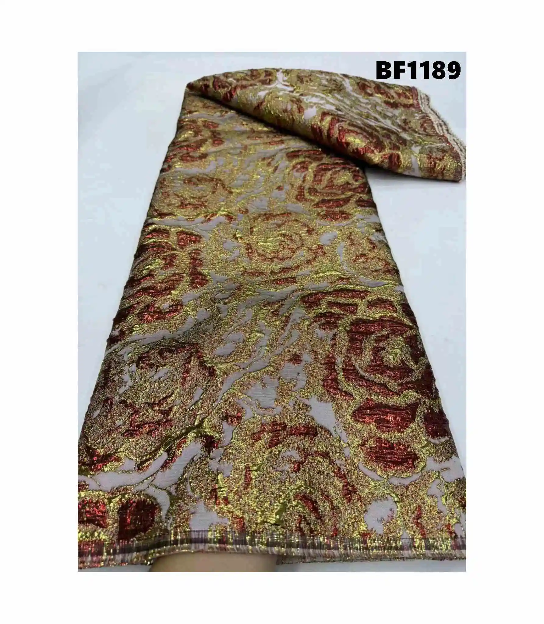 African Fashion brocade lace fabric Jacquard Brocade  Printed Knitted Warp