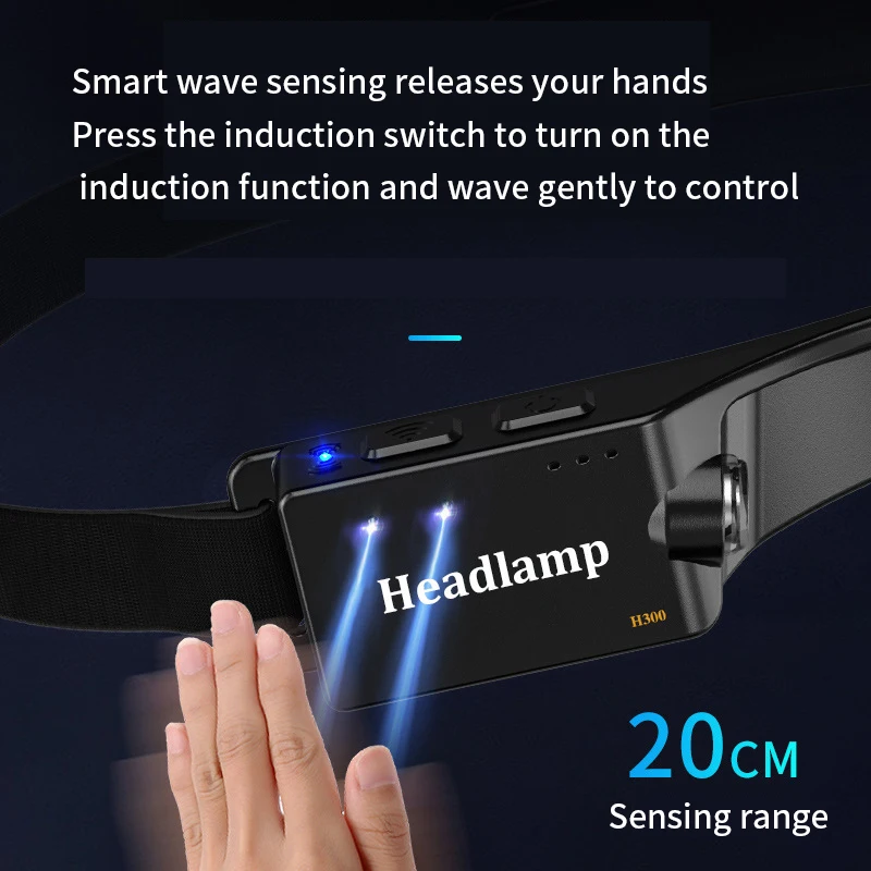 Intelligent Sensor Induction LED Mountain Bicycle Head Light USB Rechargeable Accessories Miner Light