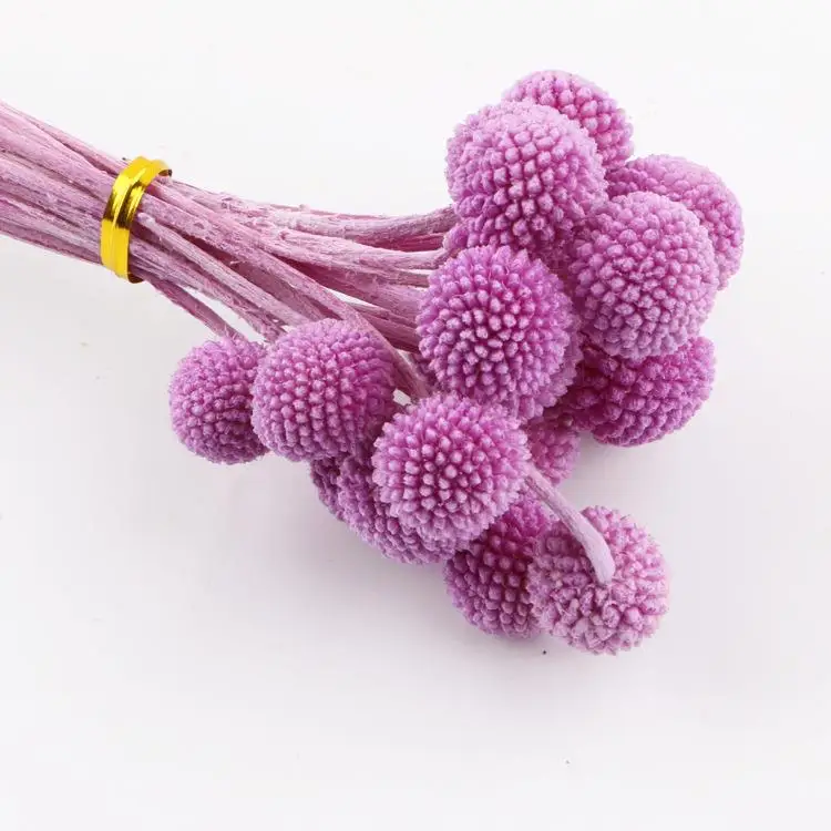 Source Factory Artificial Ball Preserved Dried Flowers Golden Ball Natural Billy Button Craspedia Fresh Cut Wedding Bouquet