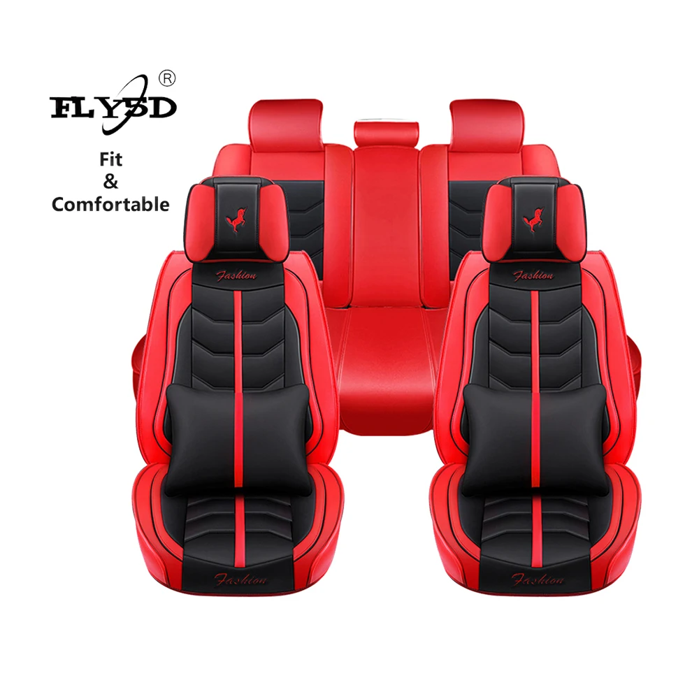  FLY5D Amazon Лидер продаж полный комплект чехлов на автомобильные сиденья искусственная кожа 6D чехлы с подушкой сиденье