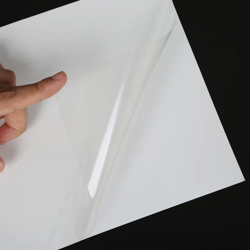 Premium  Waterproof Fully Matte Transparent Film Glossy Vinyl Self Adhesive Sticker Paper A4 Sheets for Inkjet Printer
