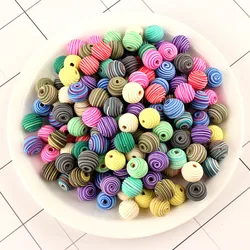 CC1867 Wholesale Multicolor Polymer Clay Swirl Round Jewelry Beads