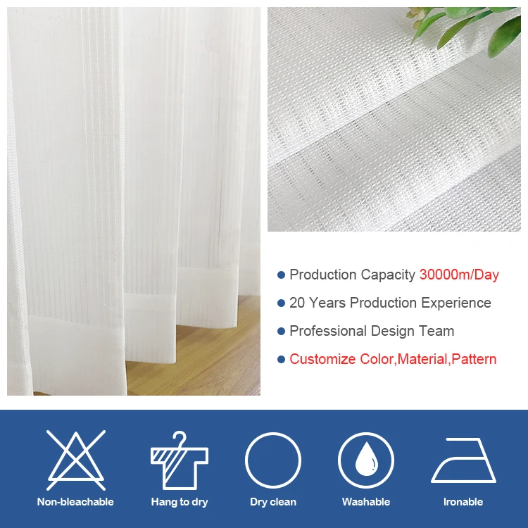 Ready Made Bedroom Living Room voile wedding white knit mesh plain sheer 100% polyester fabric