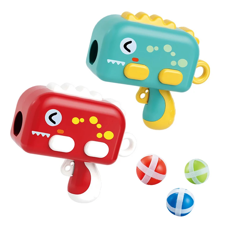 Kids dart board small plastic ball target dinosaur shooting gun toys game with sticky balls