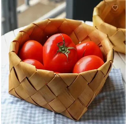 Хит продаж модная многоцелевая подарочная корзина для хранения цветов деревянная щепа ручной работы