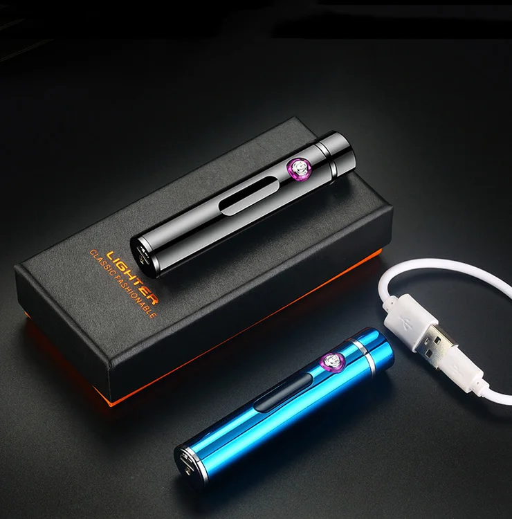 Creative Mini double arc led usb rechargeable lighter flameless arc lighter induction cigarette lighter