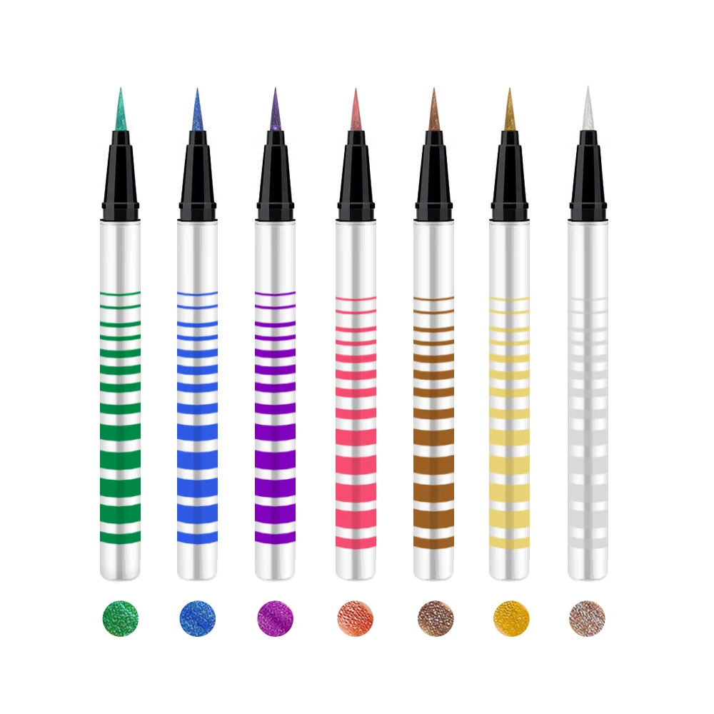 OEM Private Label Eye Liner Waterproof Long Lasting  Fast Dry Glitter Eyeliner Pencil